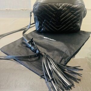 Saint Laurent Lou Mini YSL Camera Bag in Smooth Quilted Leather